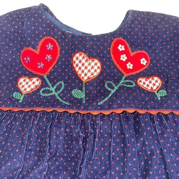 NWT Samantha Says by Samara Corduroy Navy & Red Polka‎ Dot Dress - Size 6X - Picture 2 of 7